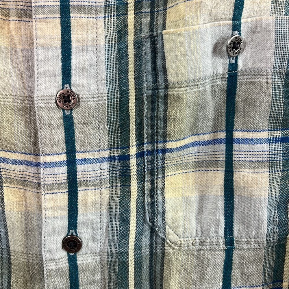Kuhl Linen Cotton Blend Plaid Camp Shirt Medium - Picture 6 of 8